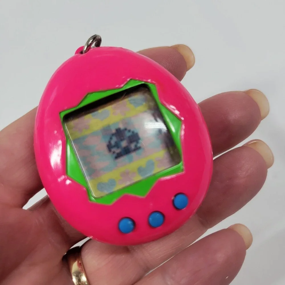 Vintage Bandai Tamagotchi P1/P2 – 1997 Pink Blue New Battery! Works! Retro Toy